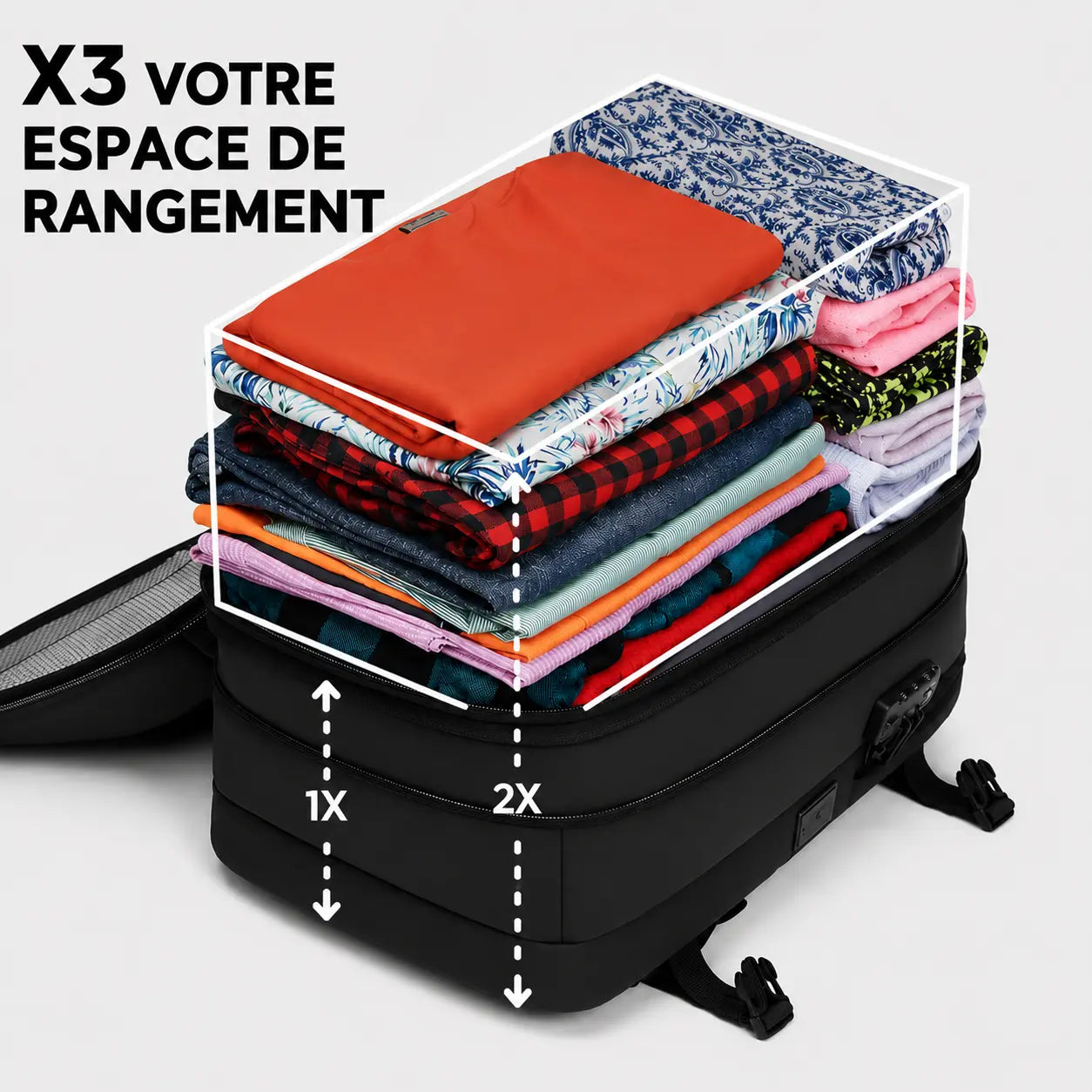 ÉCONOMISEZ JUSQU'À 140€ À CHAQUE VOYAGE. JUSQU'À 3X PLUS D'ESPACE. COMPATIBLE CABINE.